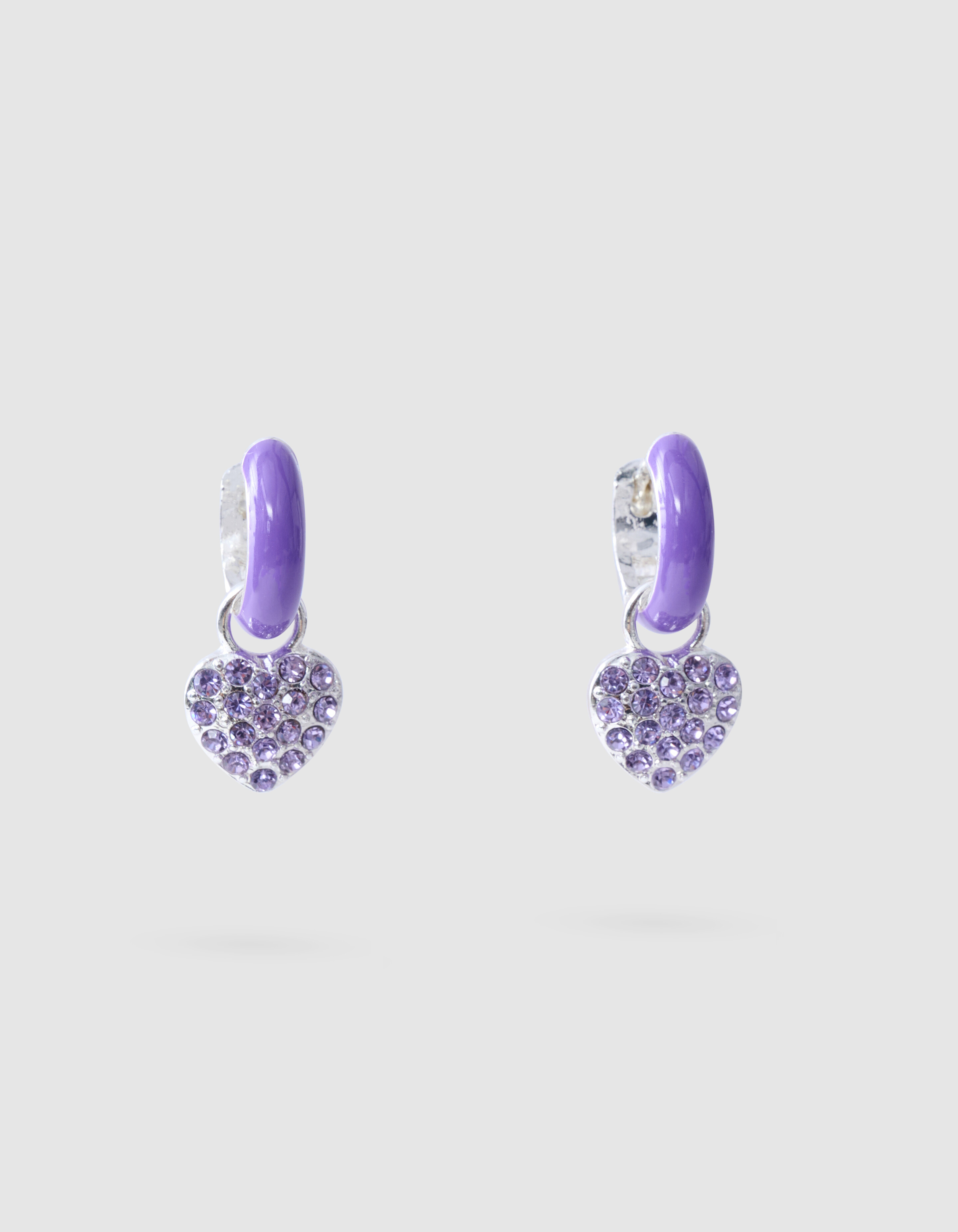 Strass Herz Ohrringe lila SHOEBY ACCESSOIRES