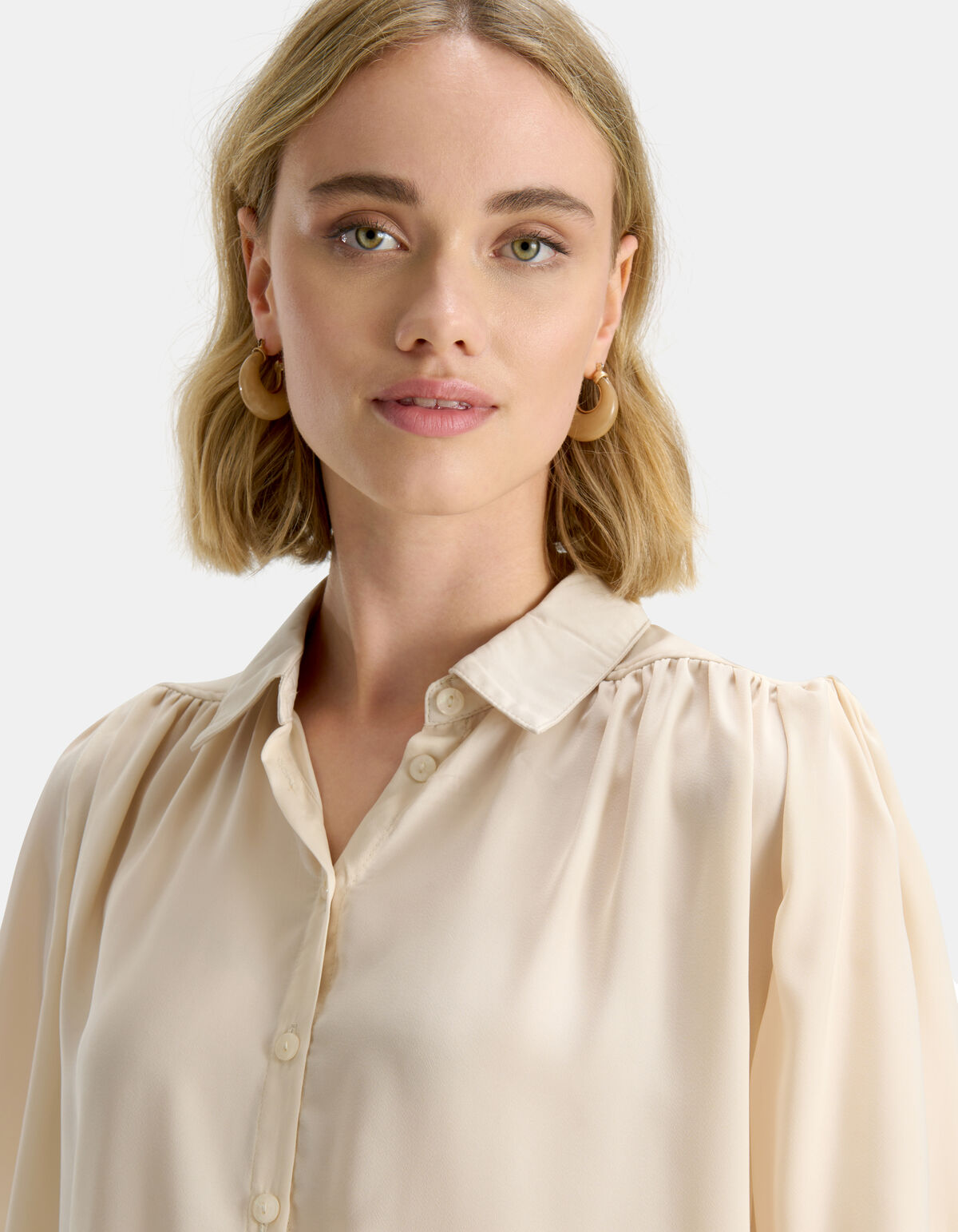 Cremefarbene Marmor-Ohrringe SHOEBY ACCESSOIRES