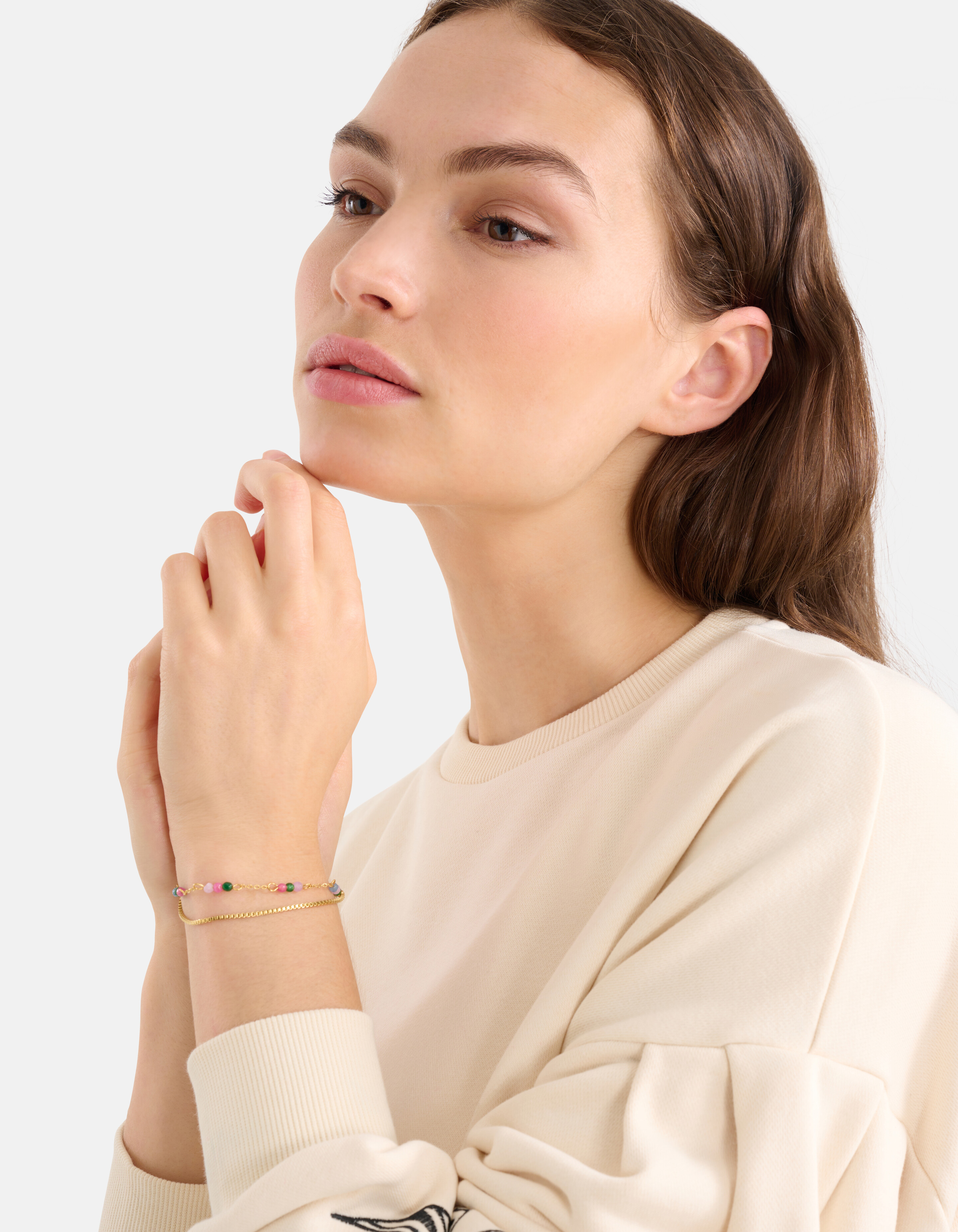Doppelketten-Armband Gold SHOEBY ACCESSOIRES