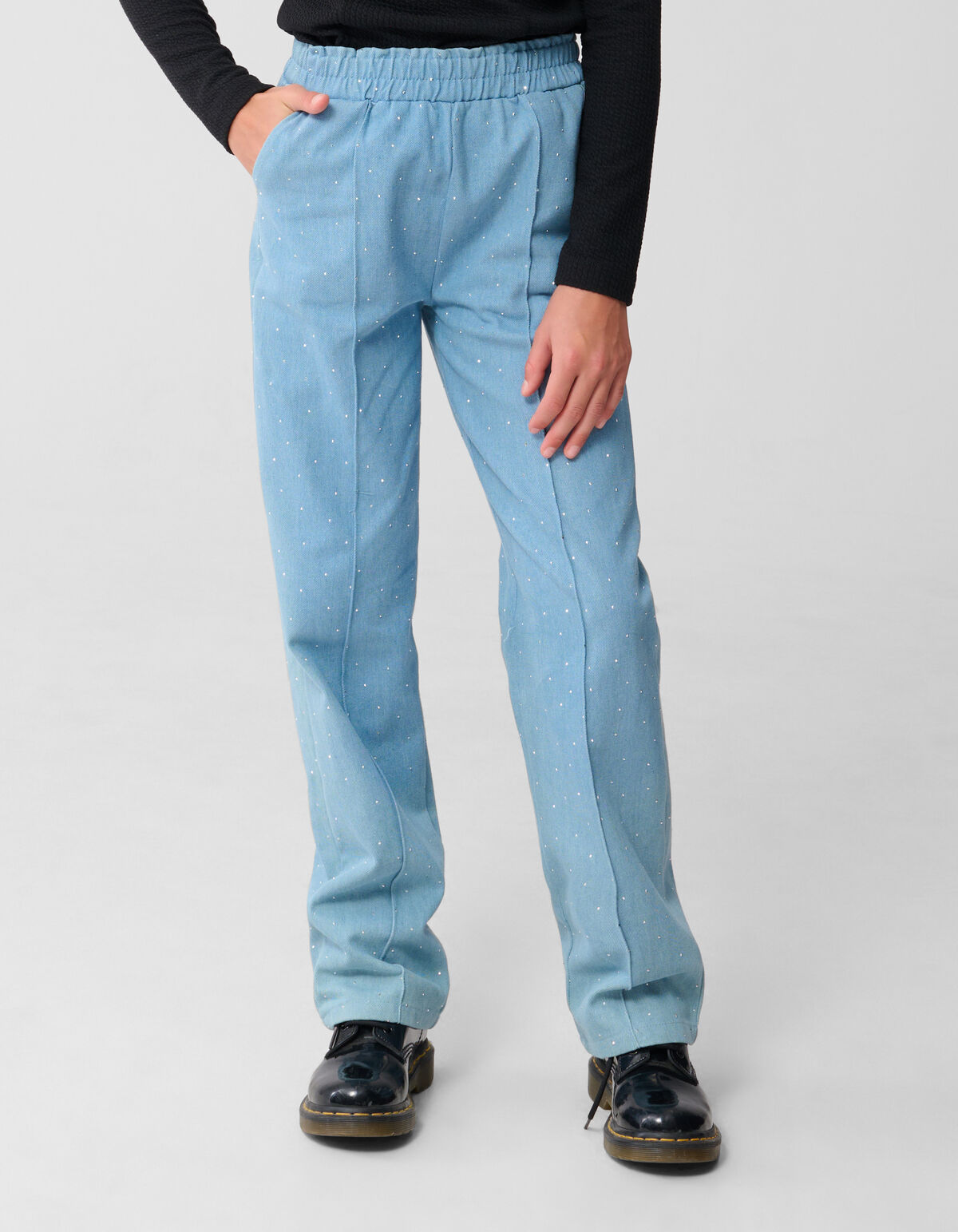 Strass Wide Leg Fit Broek Blauw SHOEBY GIRLS