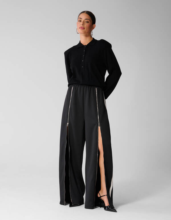 &bdquo;Front Zipper Barrel Fit&ldquo;-Hose in Schwarz SHOEBY WOMEN