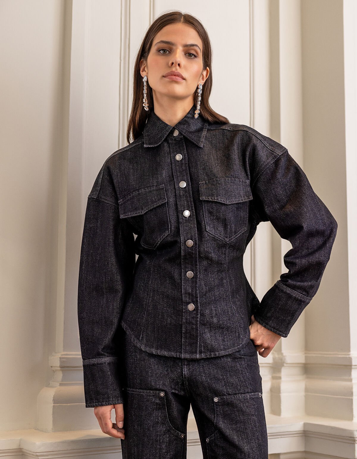 Sandelofen Denim Bluse Schwarz SHOEBY WOMEN
