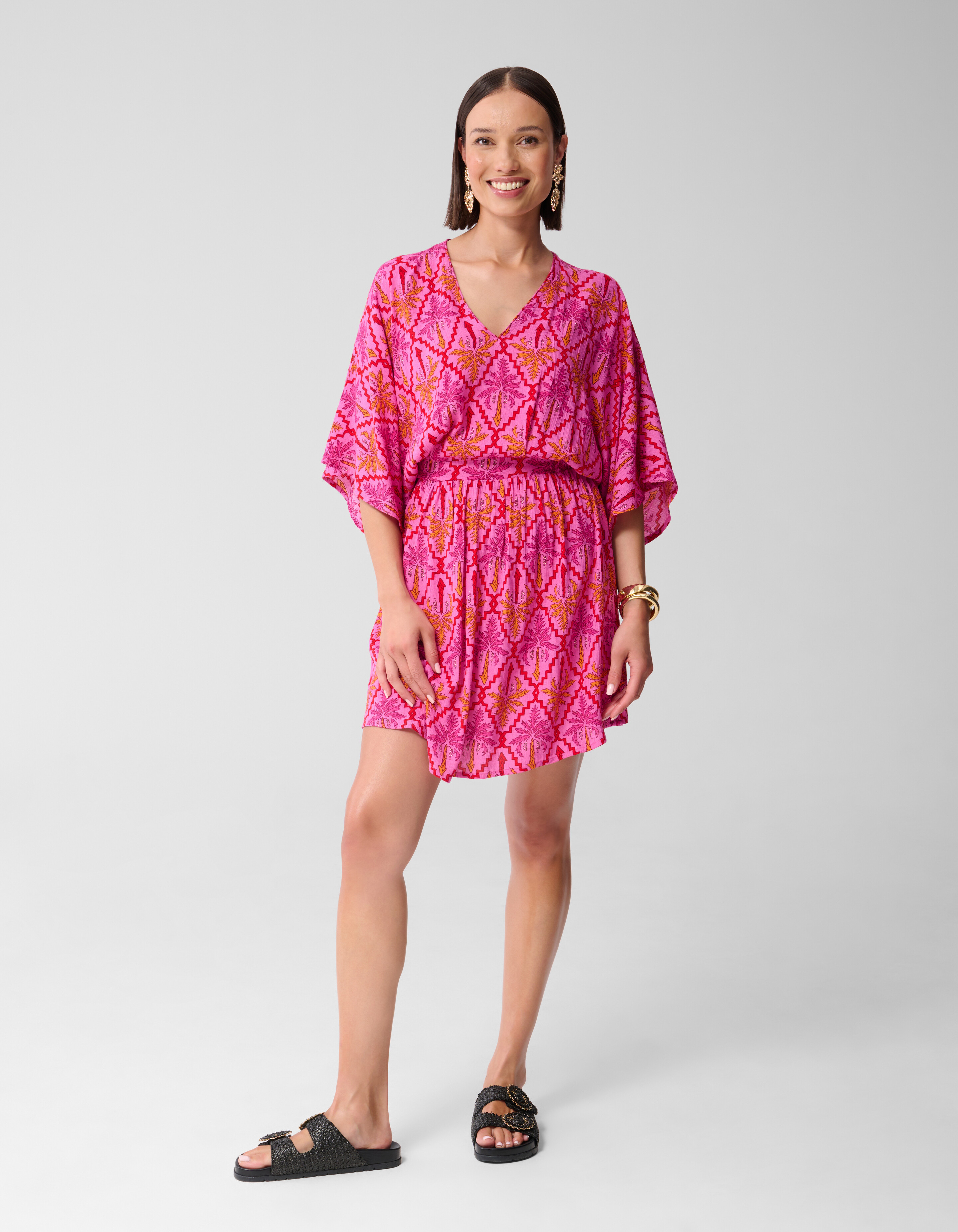 Bedrucktes Crinkle-Minikleid Rosa SHOEBY WOMEN