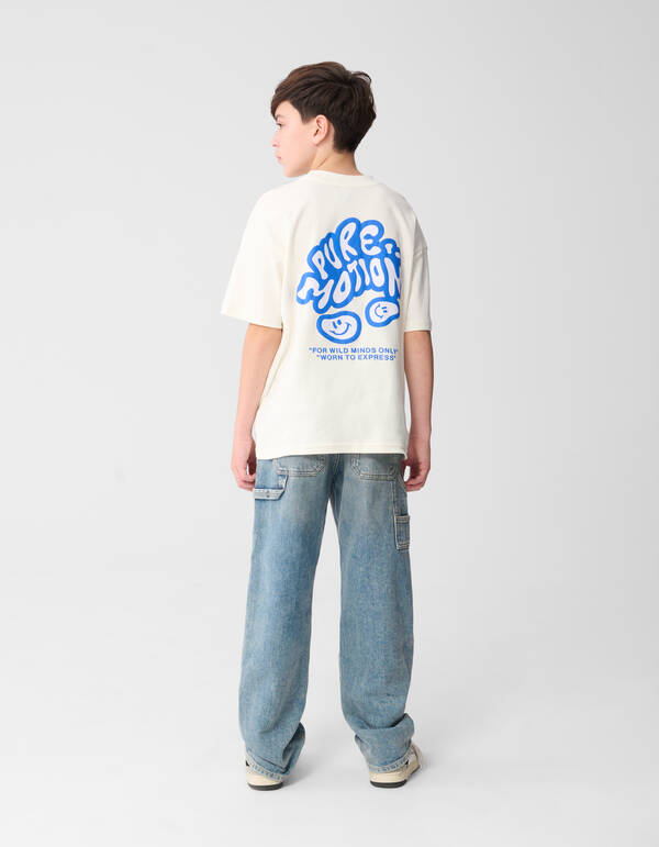 Motion Artwork T-Shirt Gebrochenes Wei&szlig; SHOEBY BOYS