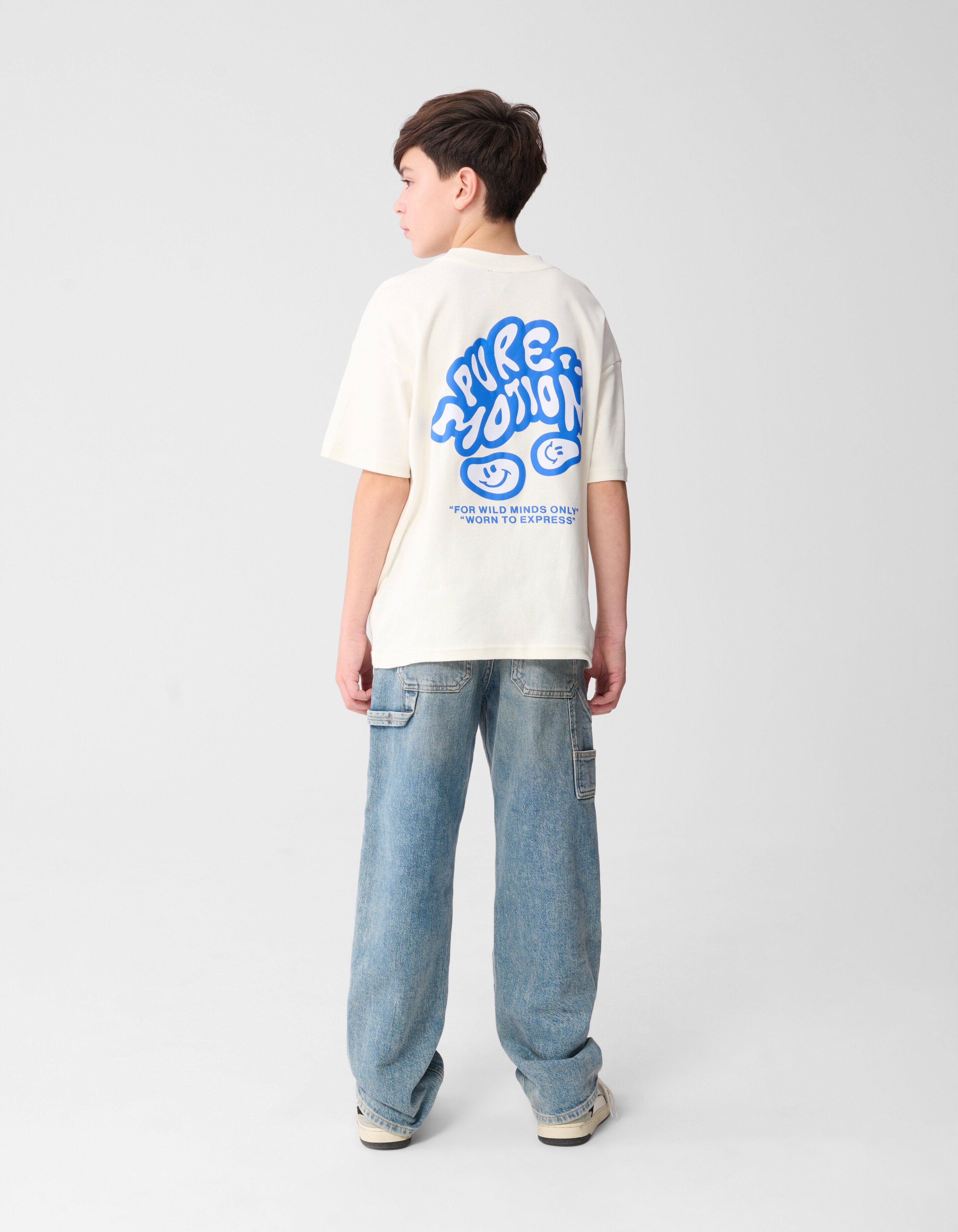 Motion Artwork T-Shirt Gebrochenes Wei&szlig; SHOEBY BOYS