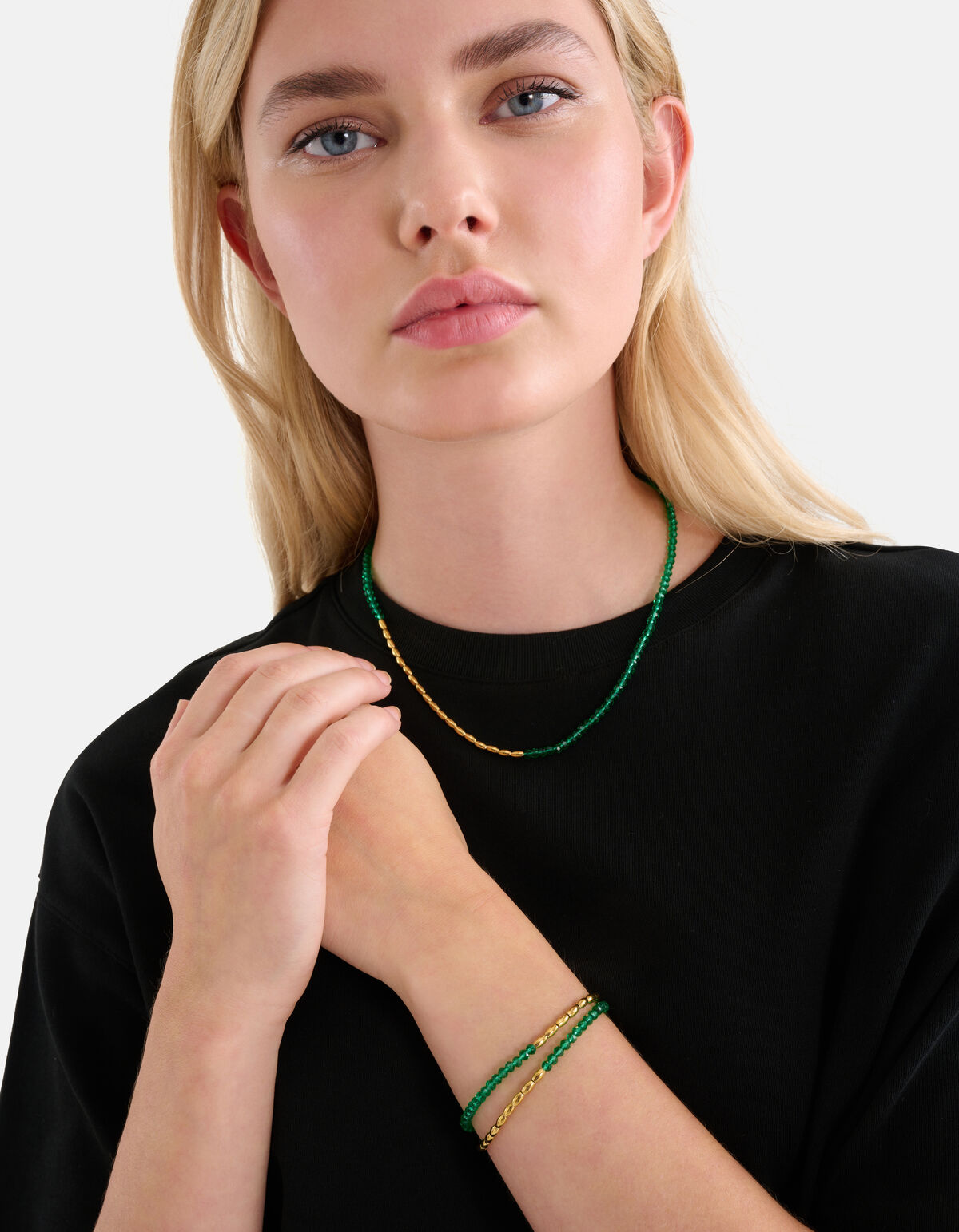 Perlenarmband Grün SHOEBY ACCESSOIRES