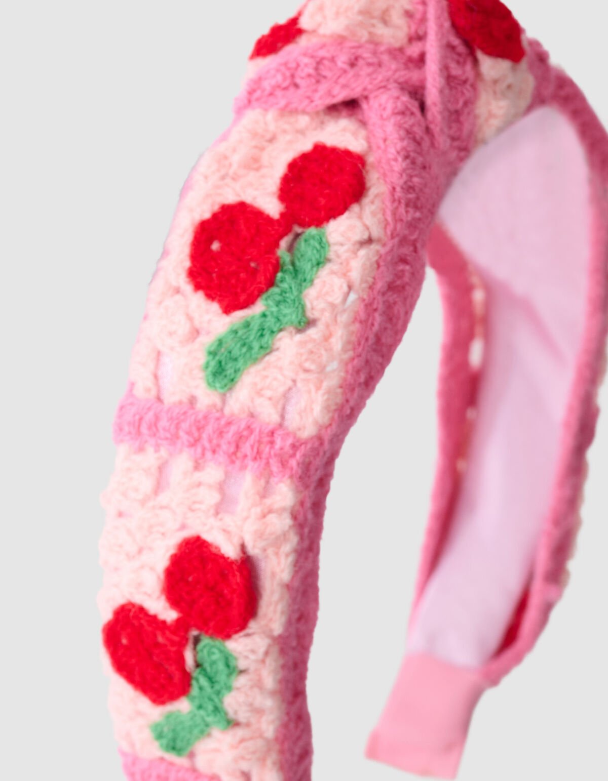 Gestricktes Cherry-Haarband in Hellrosa SHOEBY ACCESSOIRES