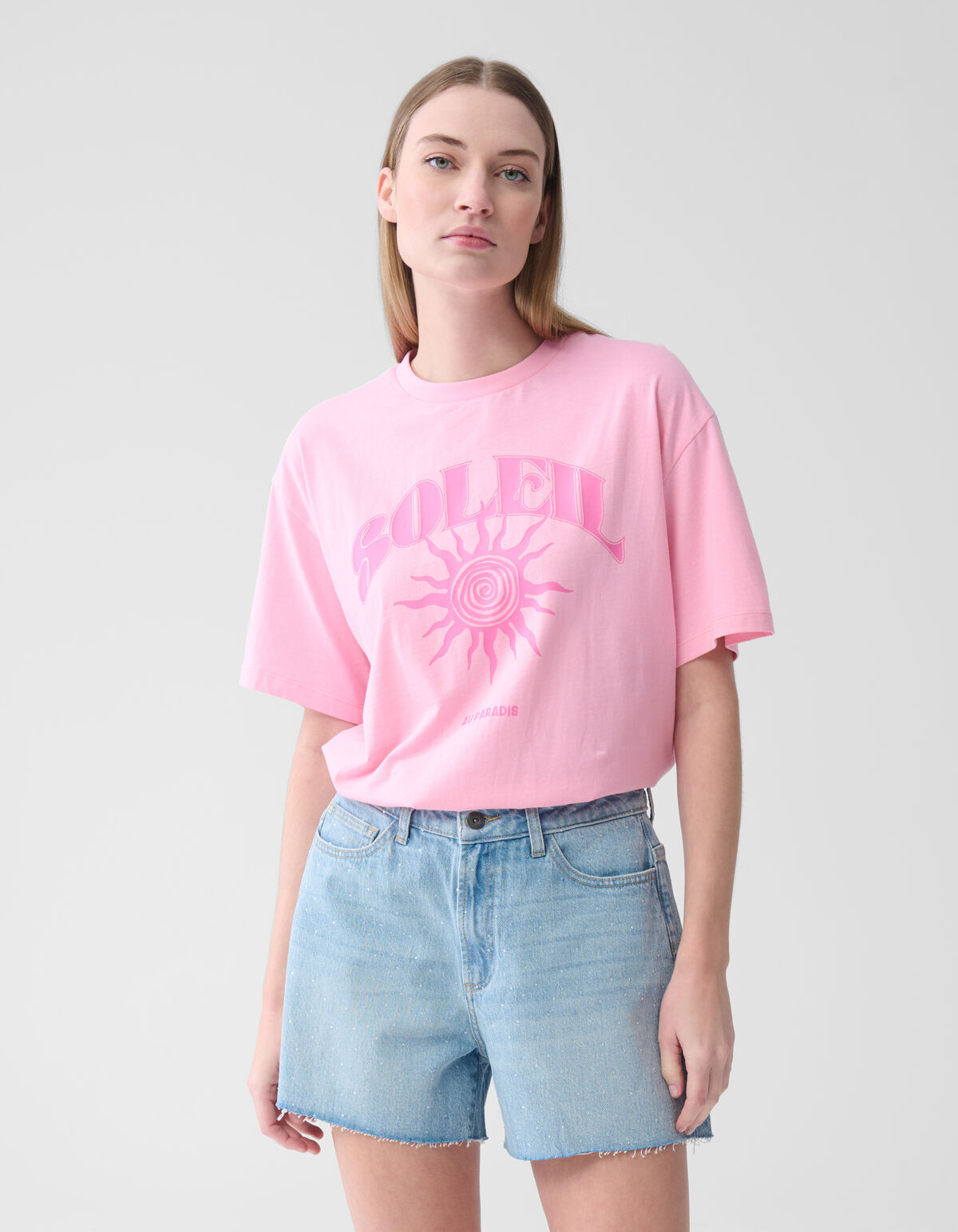 Soleil Kunstwerk T-shirt Rosa SHOEBY WOMEN