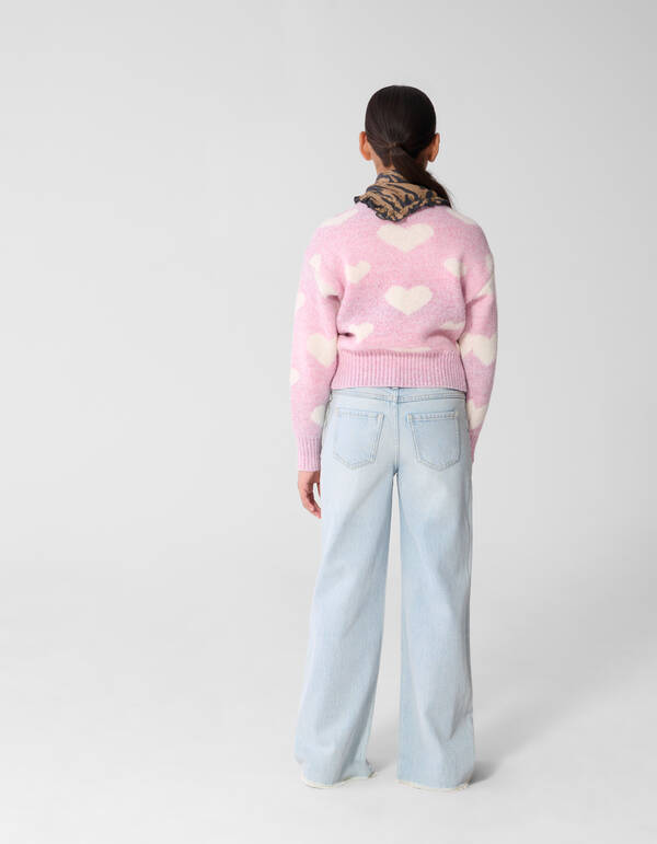 Strickpullover mit Herzmotiv rosa SHOEBY GIRLS