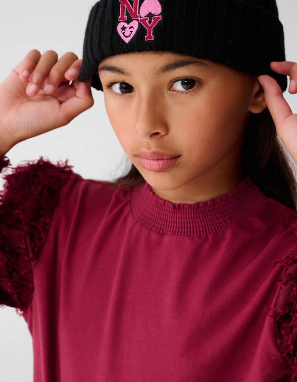 Stern Longsleeve Top Dunkelrot SHOEBY GIRLS