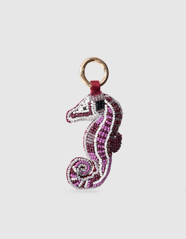 Perlen-Seepferdchen Schlüsselanhänger Dunkelrot SHOEBY ACCESSOIRES