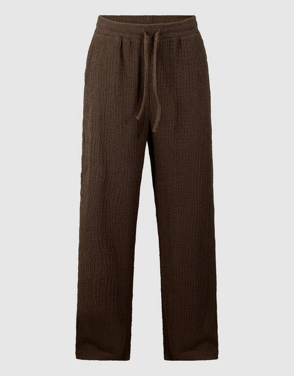 Crinkle Wide-Leg-Hose Braun SHOEBY WOMEN