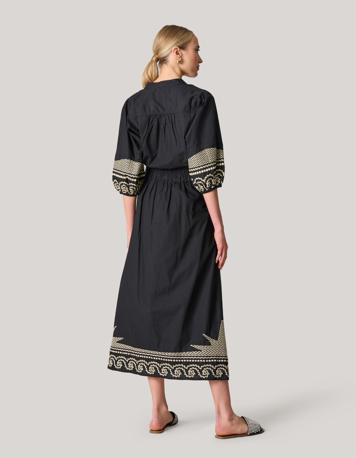 Embroidery Maxi Rok Zwart SHOEBY WOMEN