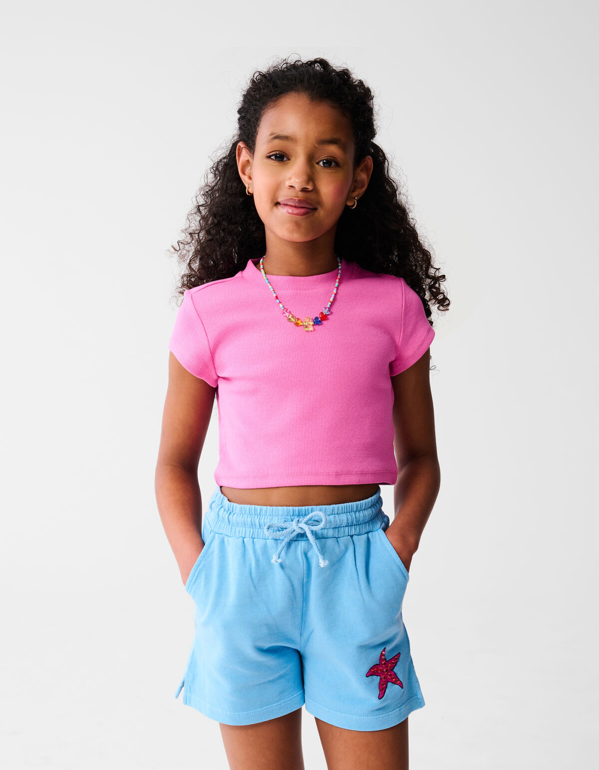 Rippen-Kropf-Oberteil Rosa SHOEBY GIRLS