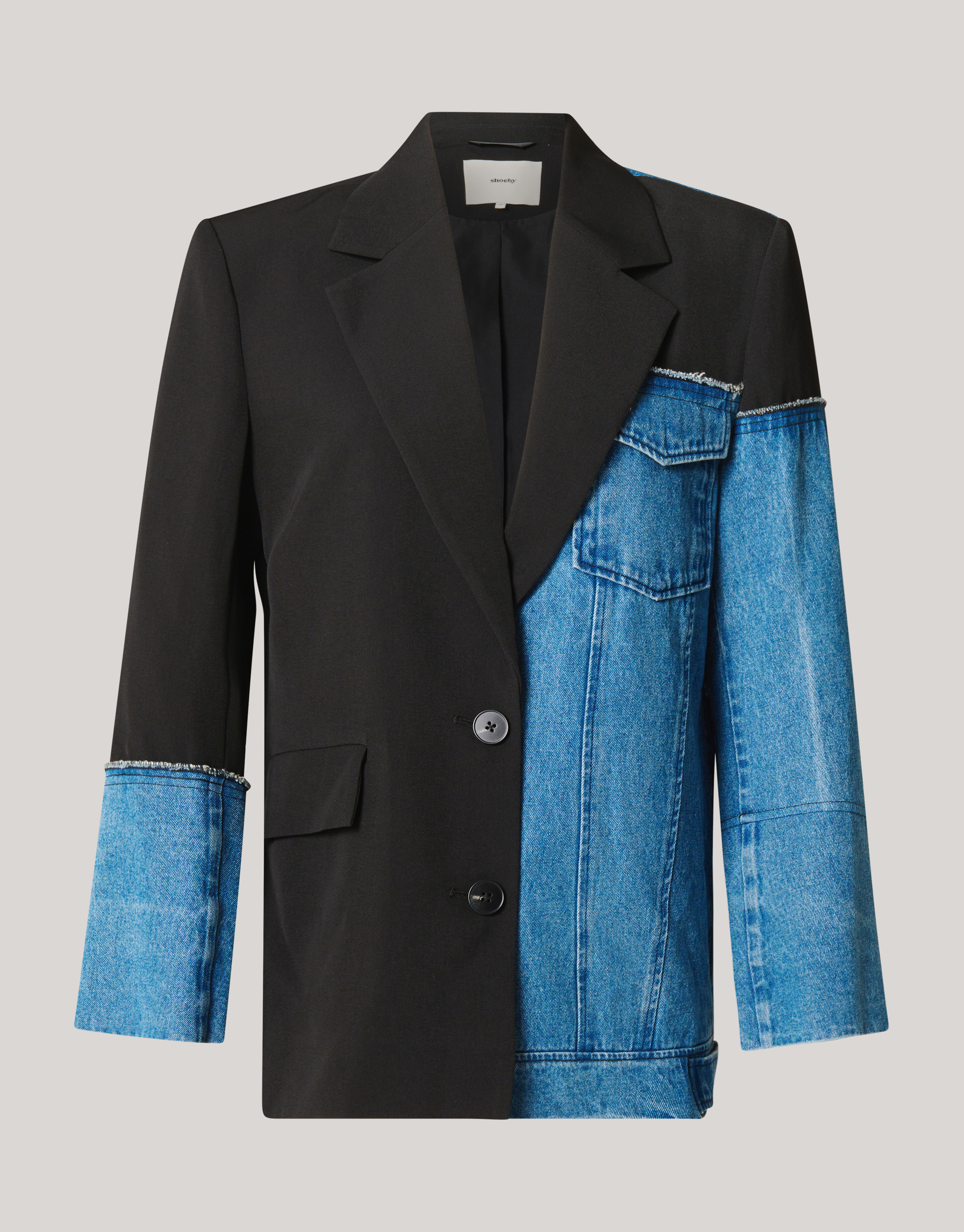 Zweifarbiger Denim-Blazer Schwarz/Blau SHOEBY WOMEN