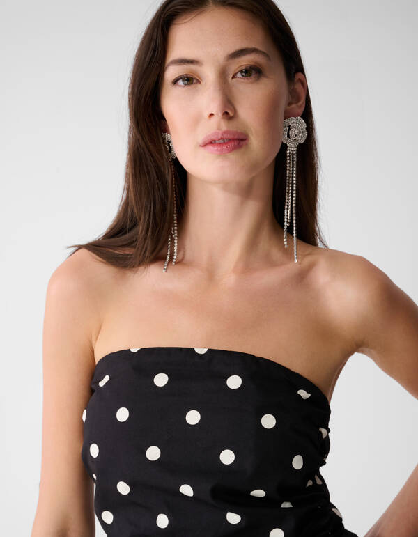 Strapless Polkadot Top Schwarz/Wei&szlig; SHOEBY WOMEN