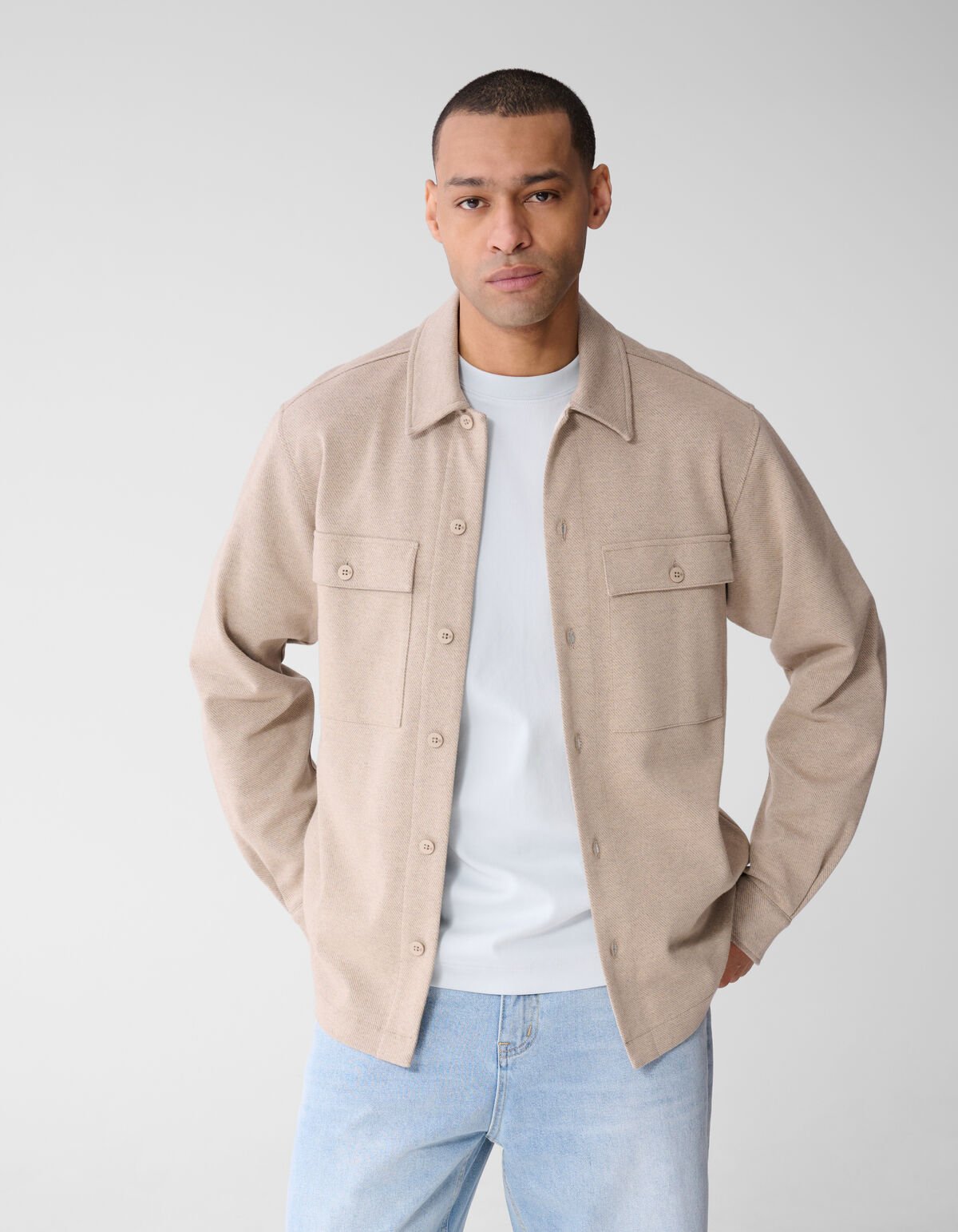 Hellbraunes, weiches Overshirt SHOEBY MEN