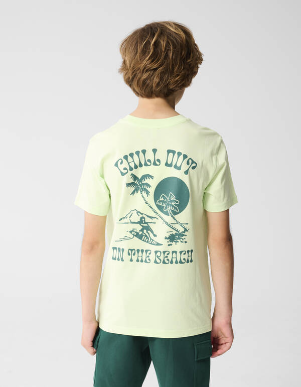 Strand Artwork T-shirt Hellgrün SHOEBY BOYS