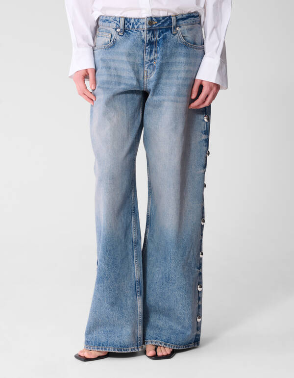 Big Stud Wide Leg Fit Jeans Mediumstone SHOEBY WOMEN