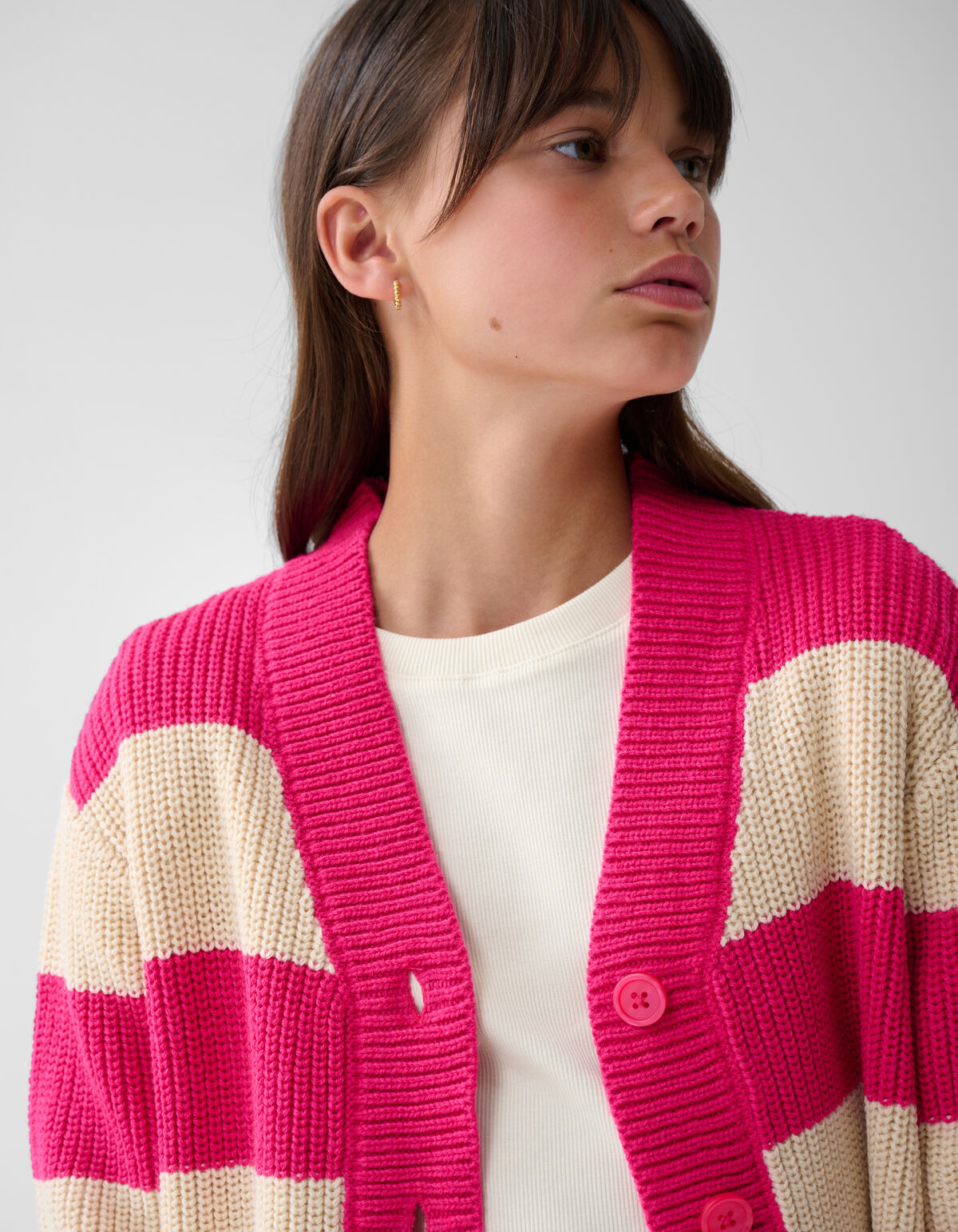 Gestreifte Strickjacke Rosa SHOEBY GIRLS