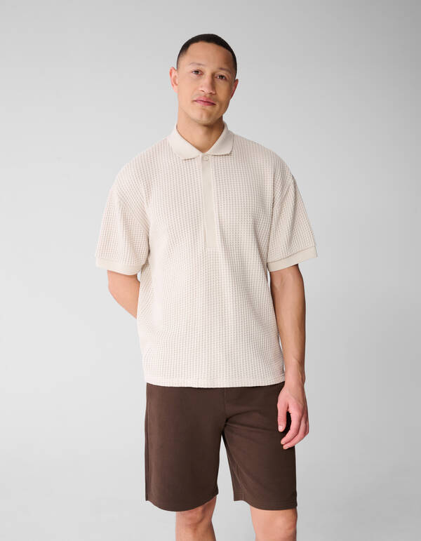 Schweres Waffel-Poloshirt Sand SHOEBY MEN