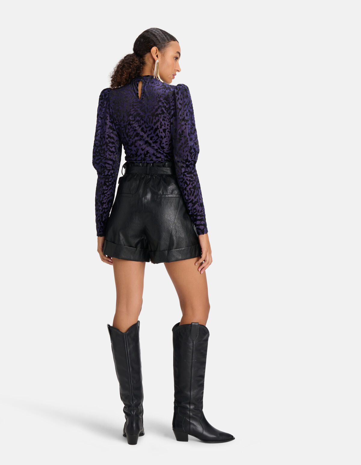 Samt Print Top Lila SHOEBY WOMEN