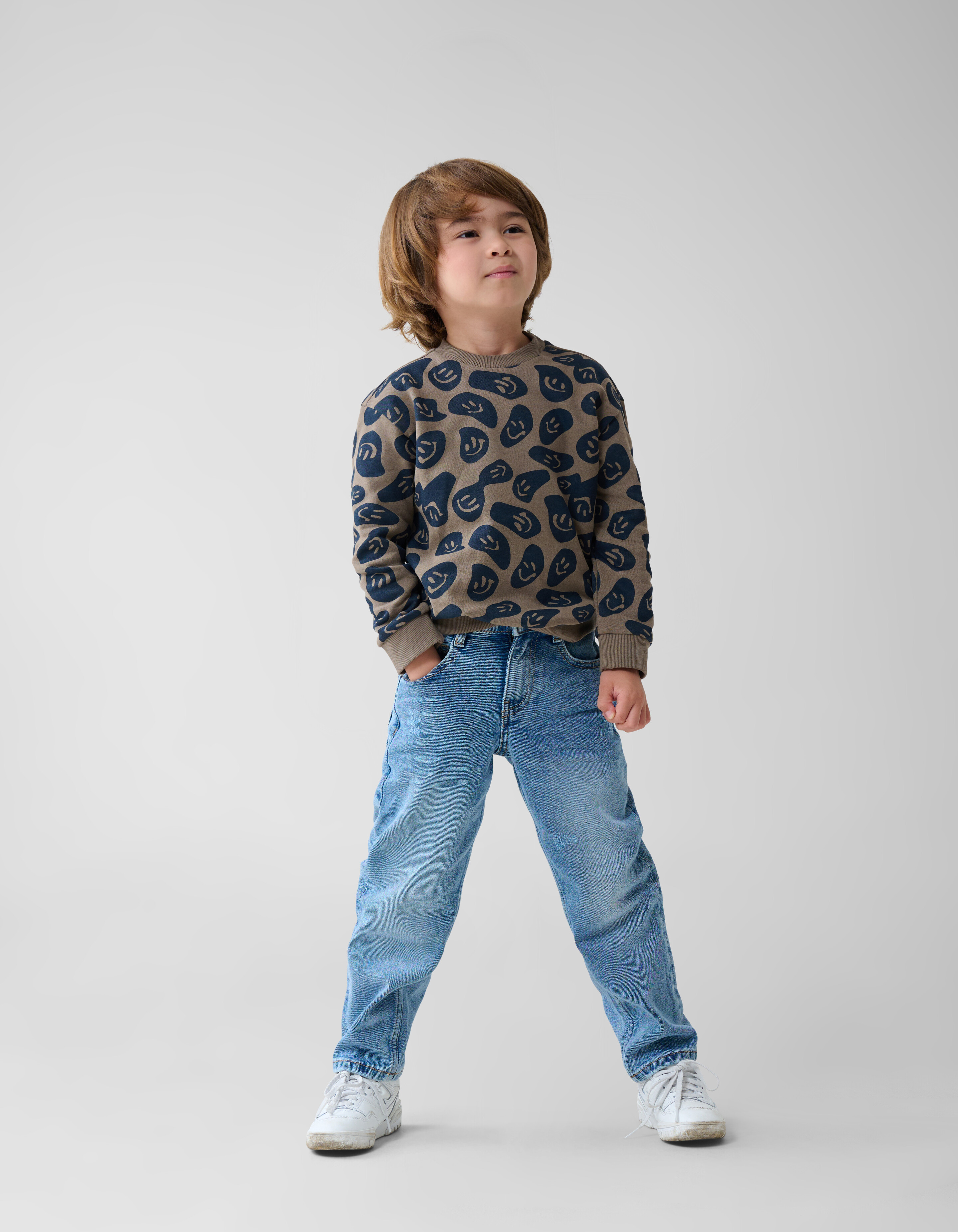 Bedruckter Pullover Braun SHOEBY BOYS