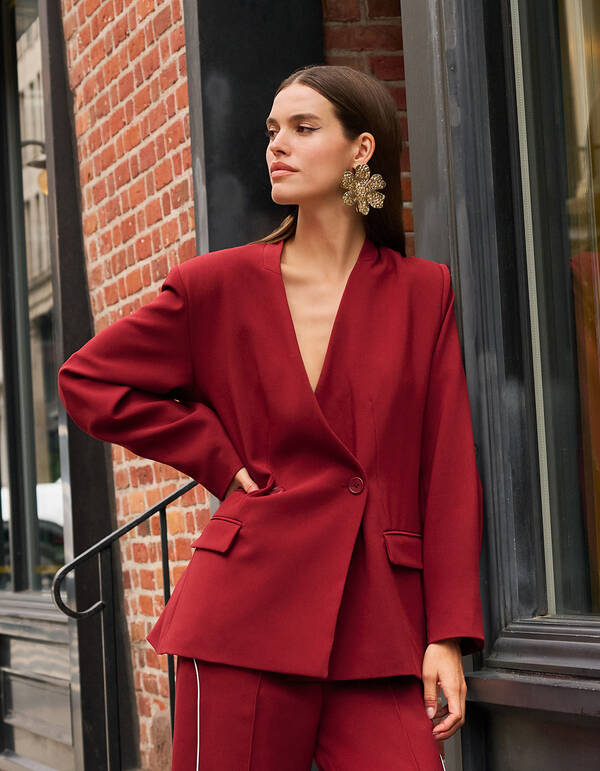 Oversized Blazer Dunkelrot SHOEBY WOMEN