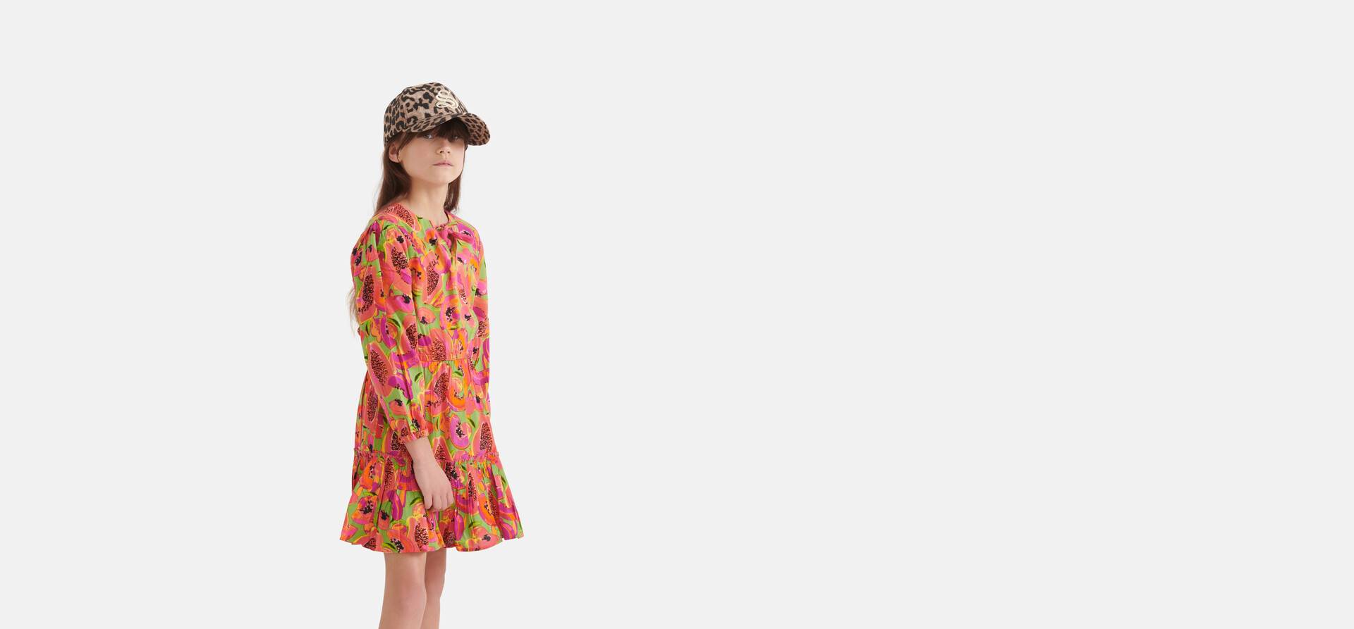 Kleid mit Obstmuster Grün SHOEBY GIRLS