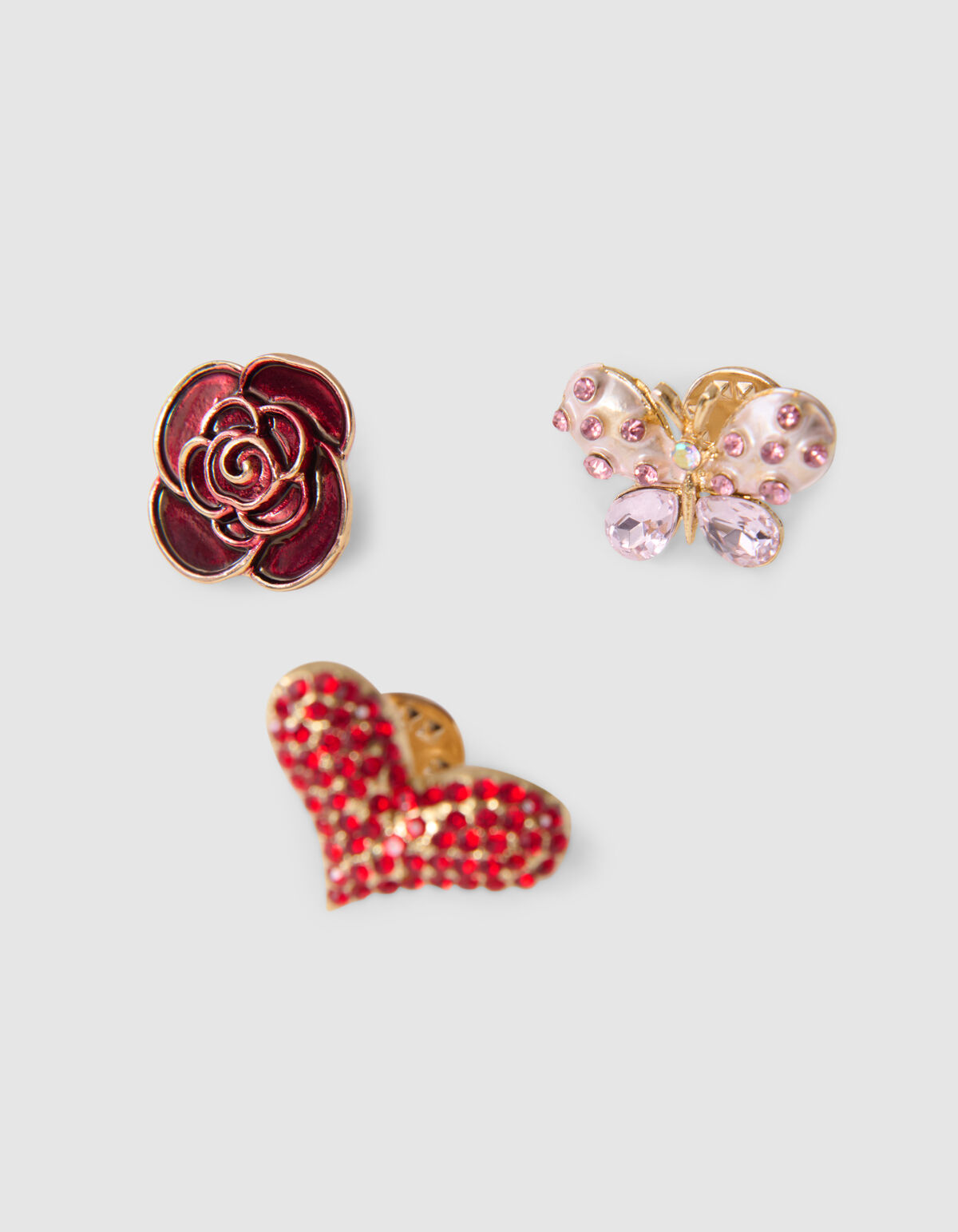 Rose Brosche Set Rot SHOEBY ACCESSOIRES