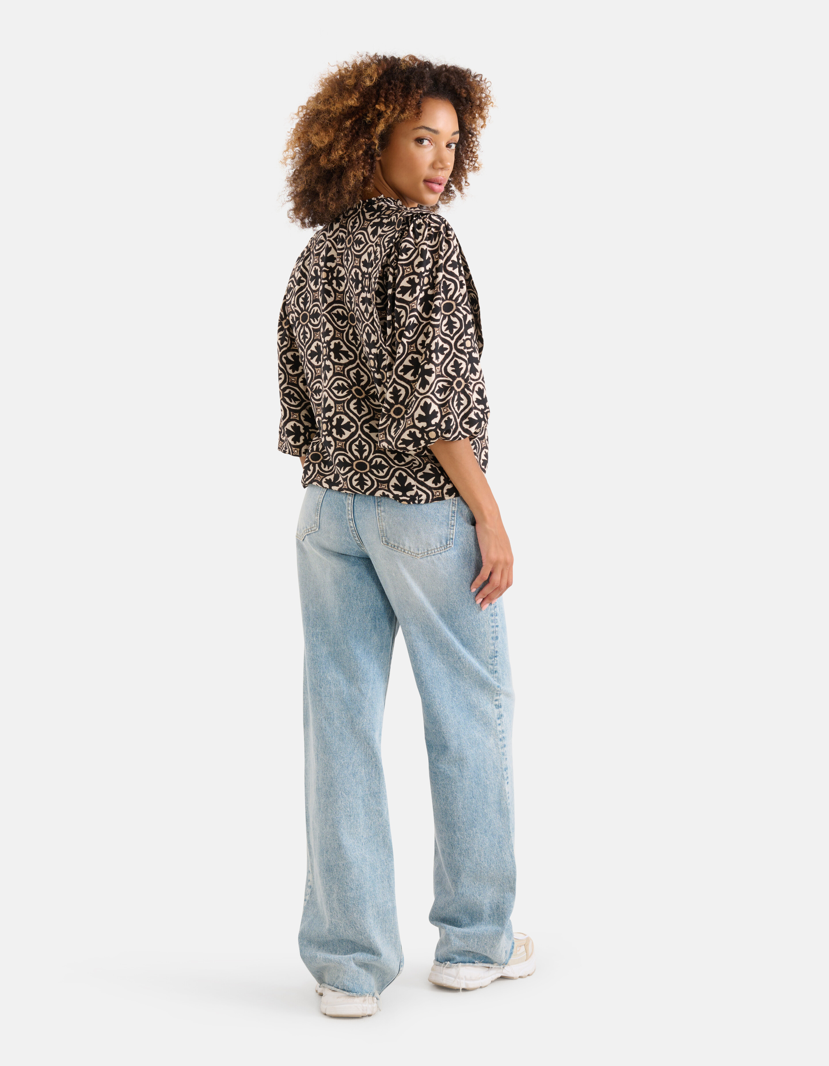 Bedruckte Bluse Schwarz/ Off-white SHOEBY WOMEN
