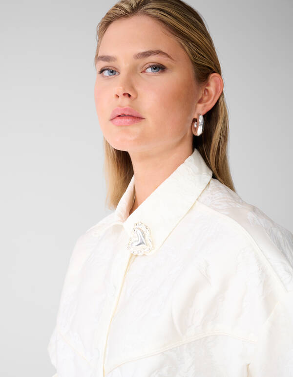 Oversized Jacquard Jacke Off-White SHOEBY WOMEN