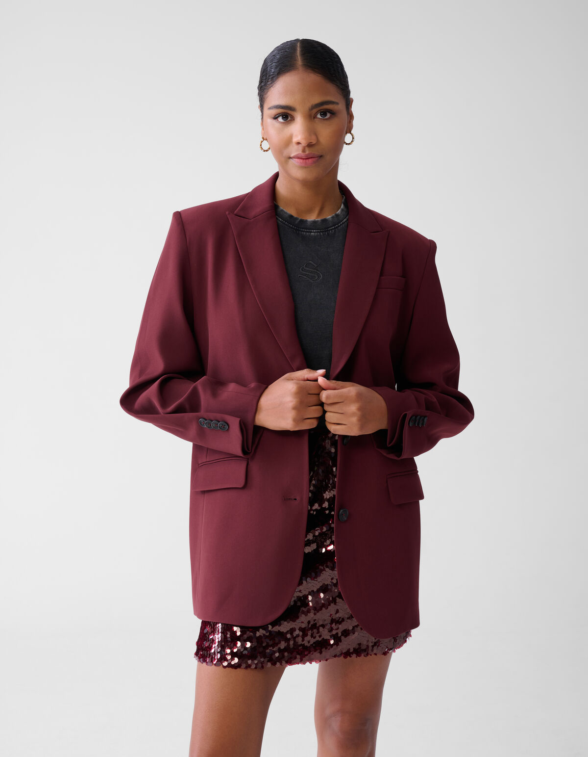 Blazer in &Uuml;bergr&ouml;&szlig;e Dunkelrot SHOEBY WOMEN