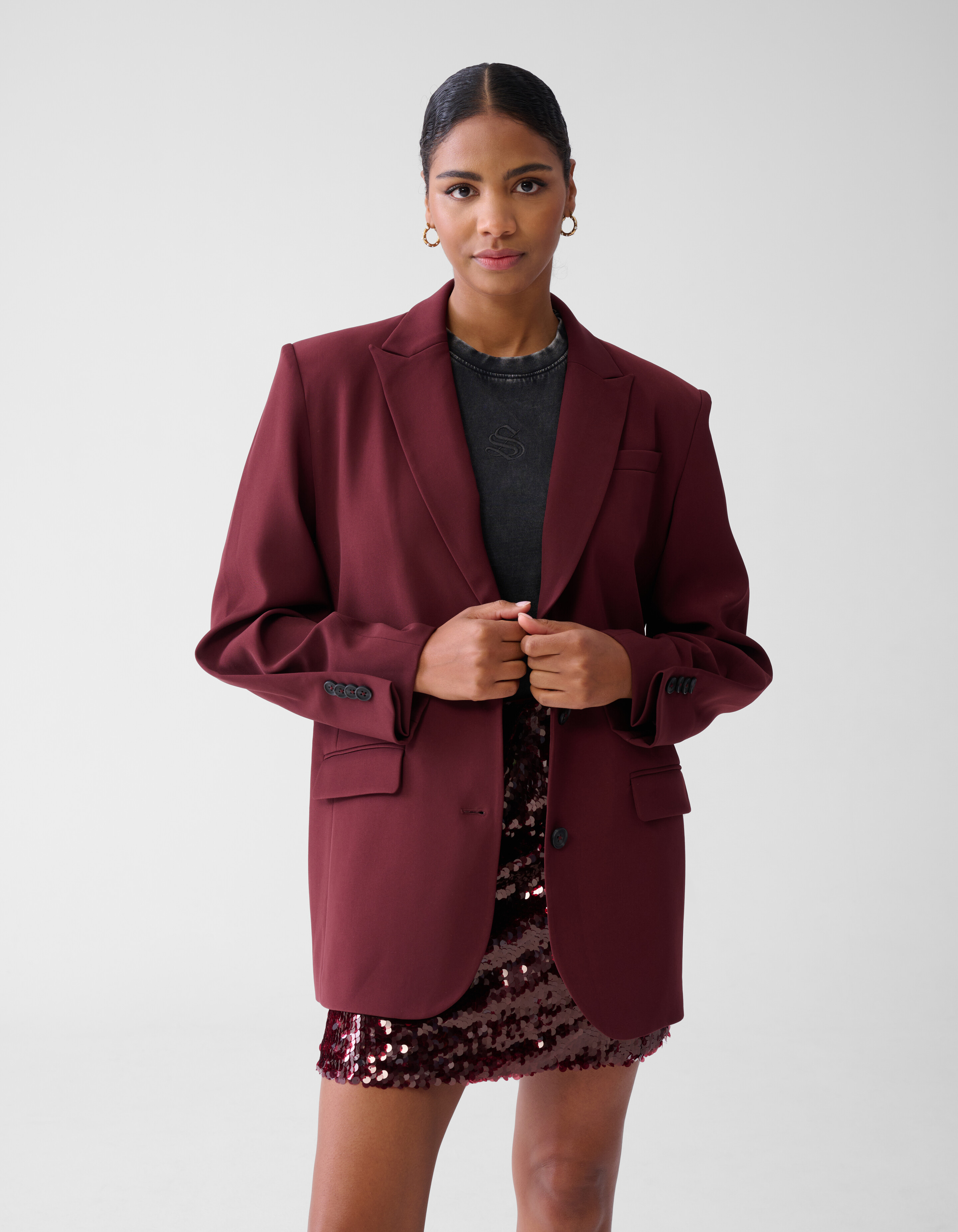 Blazer in Übergröße Dunkelrot SHOEBY WOMEN