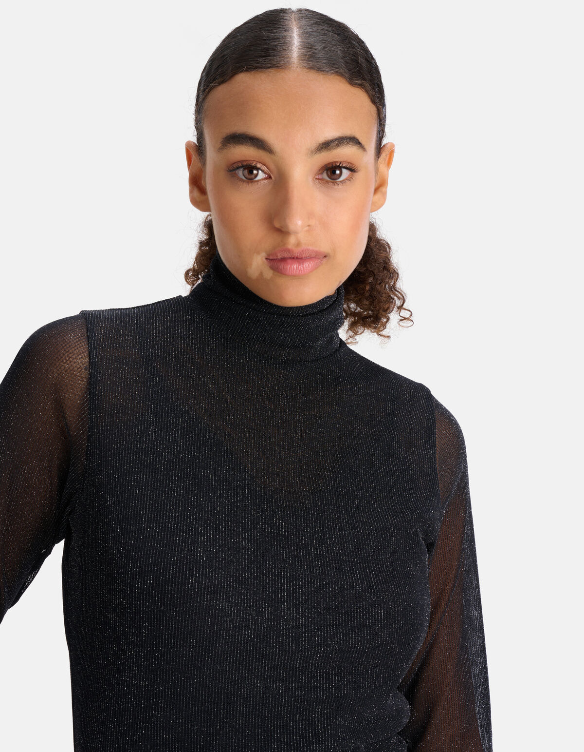 Lurex Mesh Top Schwarz SHOEBY WOMEN