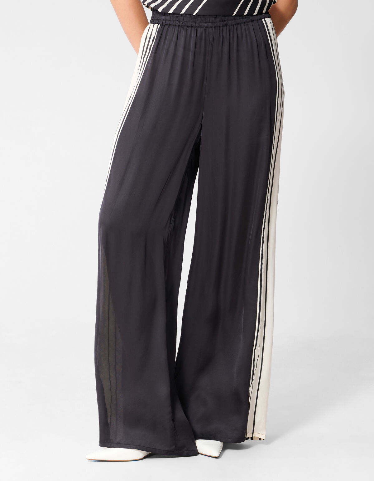 Grafische Weite-Hosen Schwarz/Wei&szlig; SHOEBY WOMEN