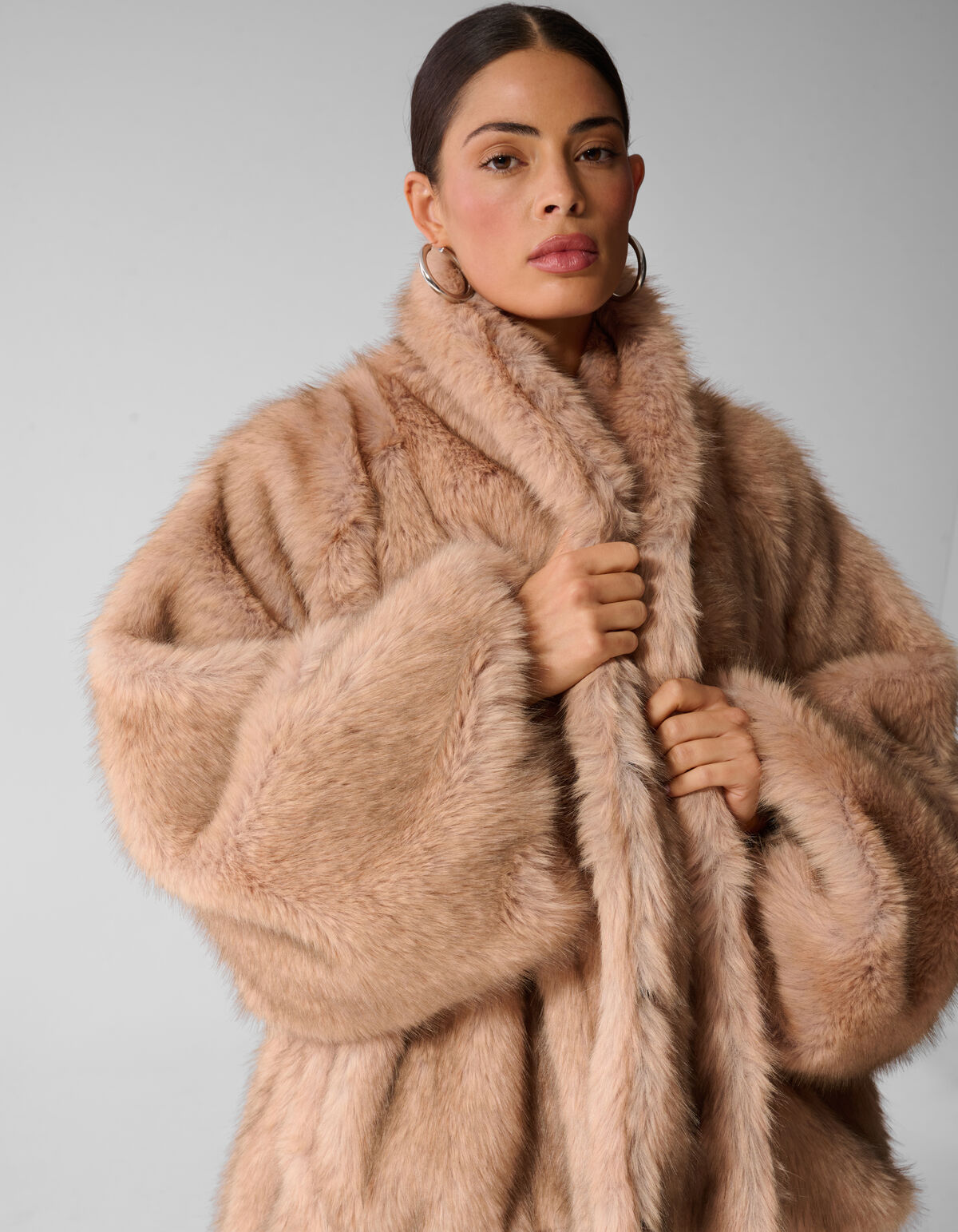 Reversible Nylon Faux Fur Jacke Schwarz By Anna SHOEBY WOMEN