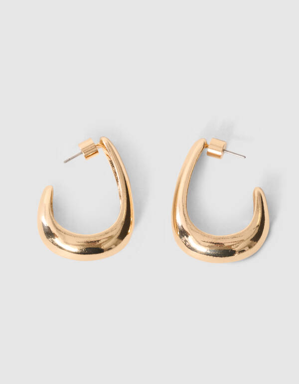 Ovaler Creolen Ohrringe Gold SHOEBY ACCESSOIRES