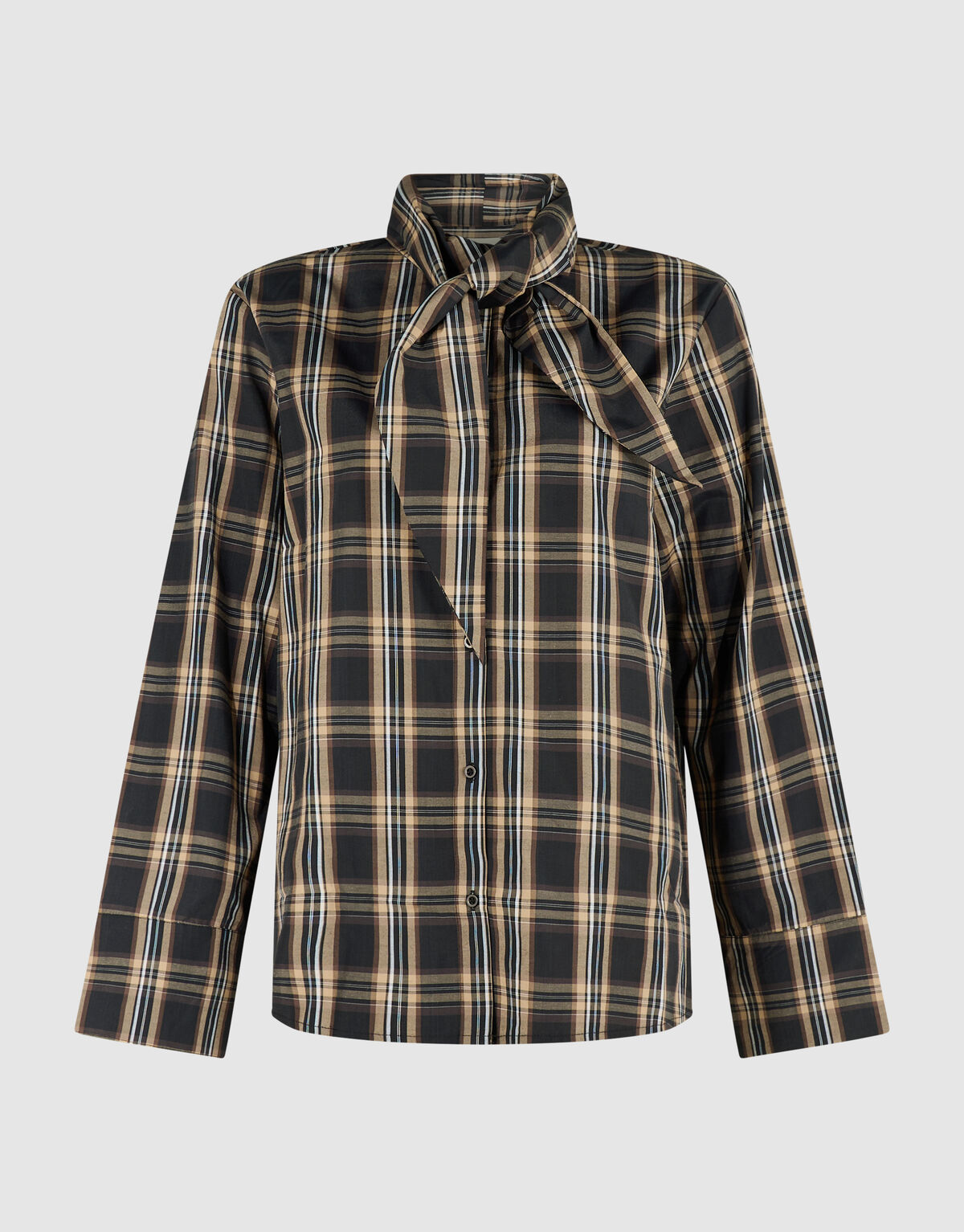 Bluse im Oversize-Schnitt mit Schal Braun SHOEBY WOMEN