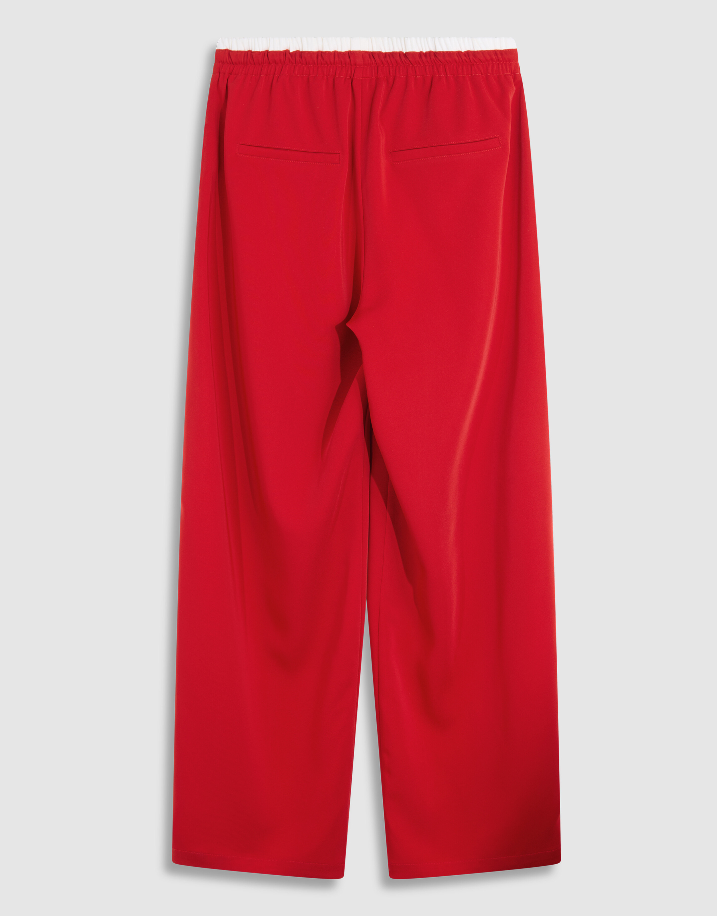 Sporty Wide Leg Broek Rood SHOEBY WOMEN