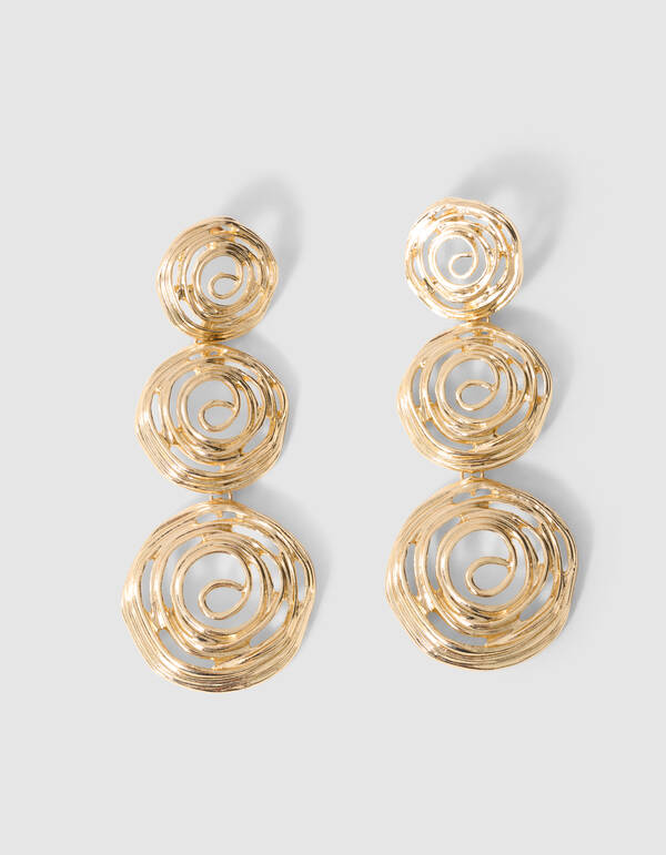 Runde Swirl Ohrringe Gold SHOEBY ACCESSOIRES