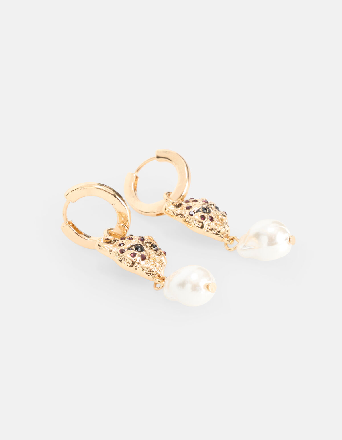 Leopard Perlenohrringe Gold SHOEBY ACCESSOIRES