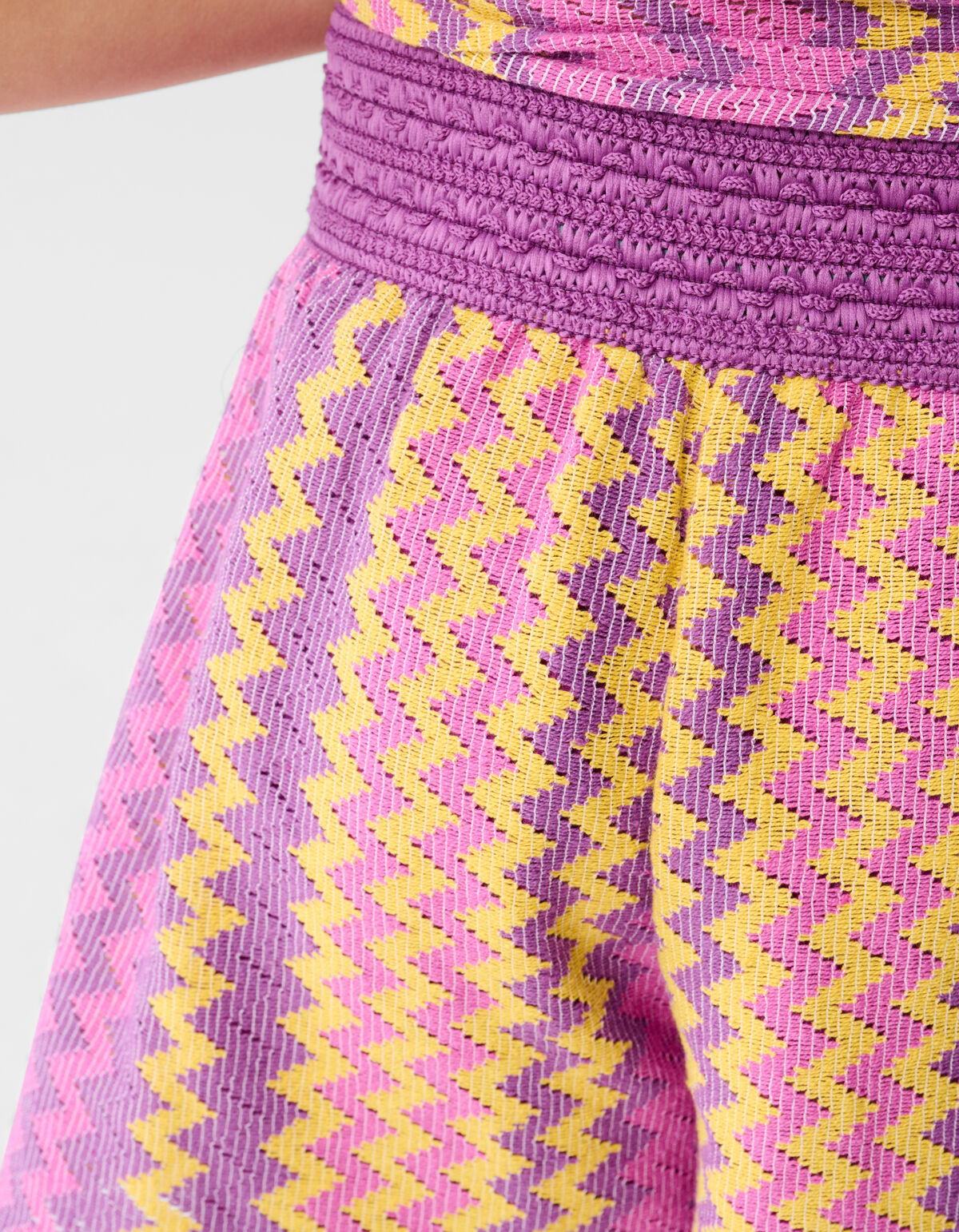 Zickzack geh&auml;kelt kurz rosa SHOEBY GIRLS