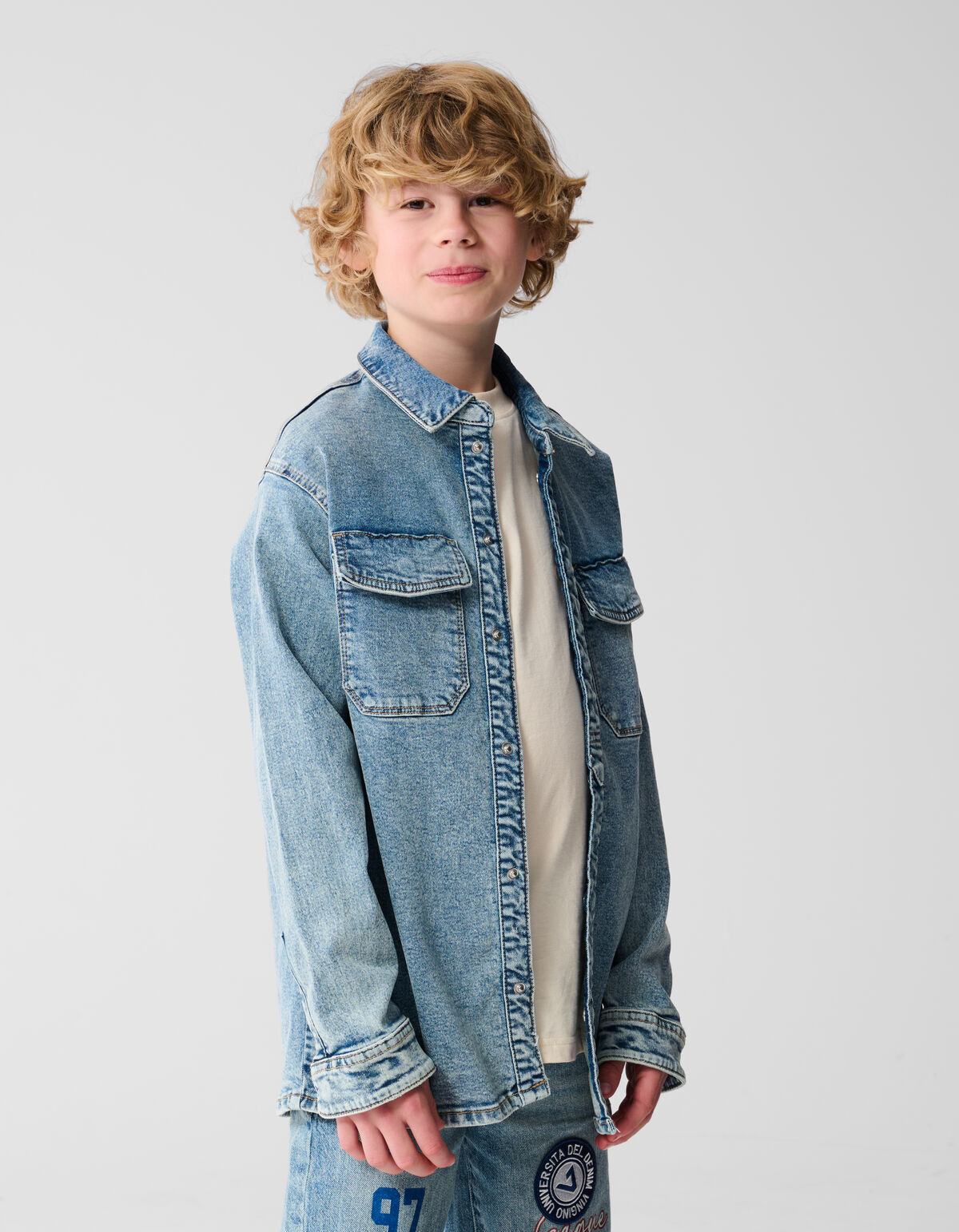 Denim-Overshirt Hellblau von Vingino SHOEBY BOYS