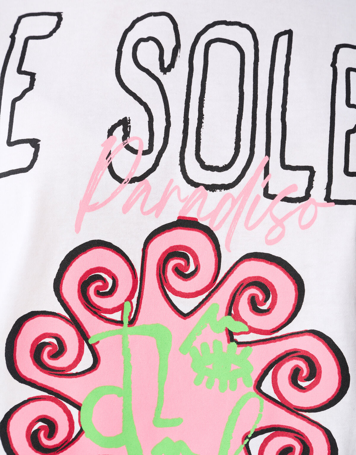 Le Soleil Kunstwerk T-shirt Wit SHOEBY WOMEN