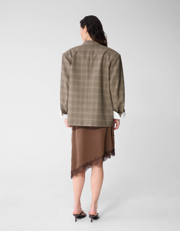 Oversized Karierte Blazer Braun SHOEBY WOMEN