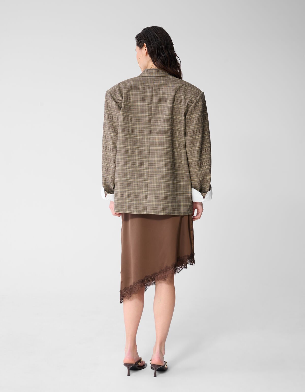 Oversized Karierte Blazer Braun SHOEBY WOMEN