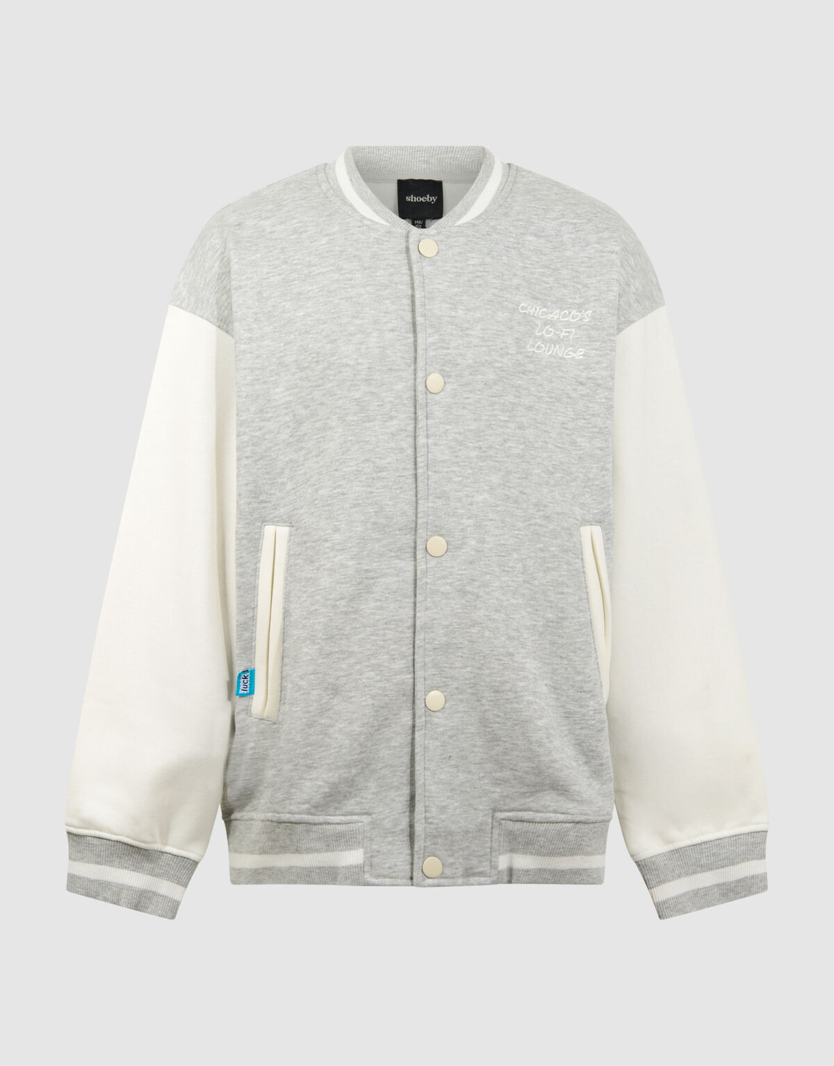 Varsity Bomber Sweatjacke Hellgrau SHOEBY BOYS