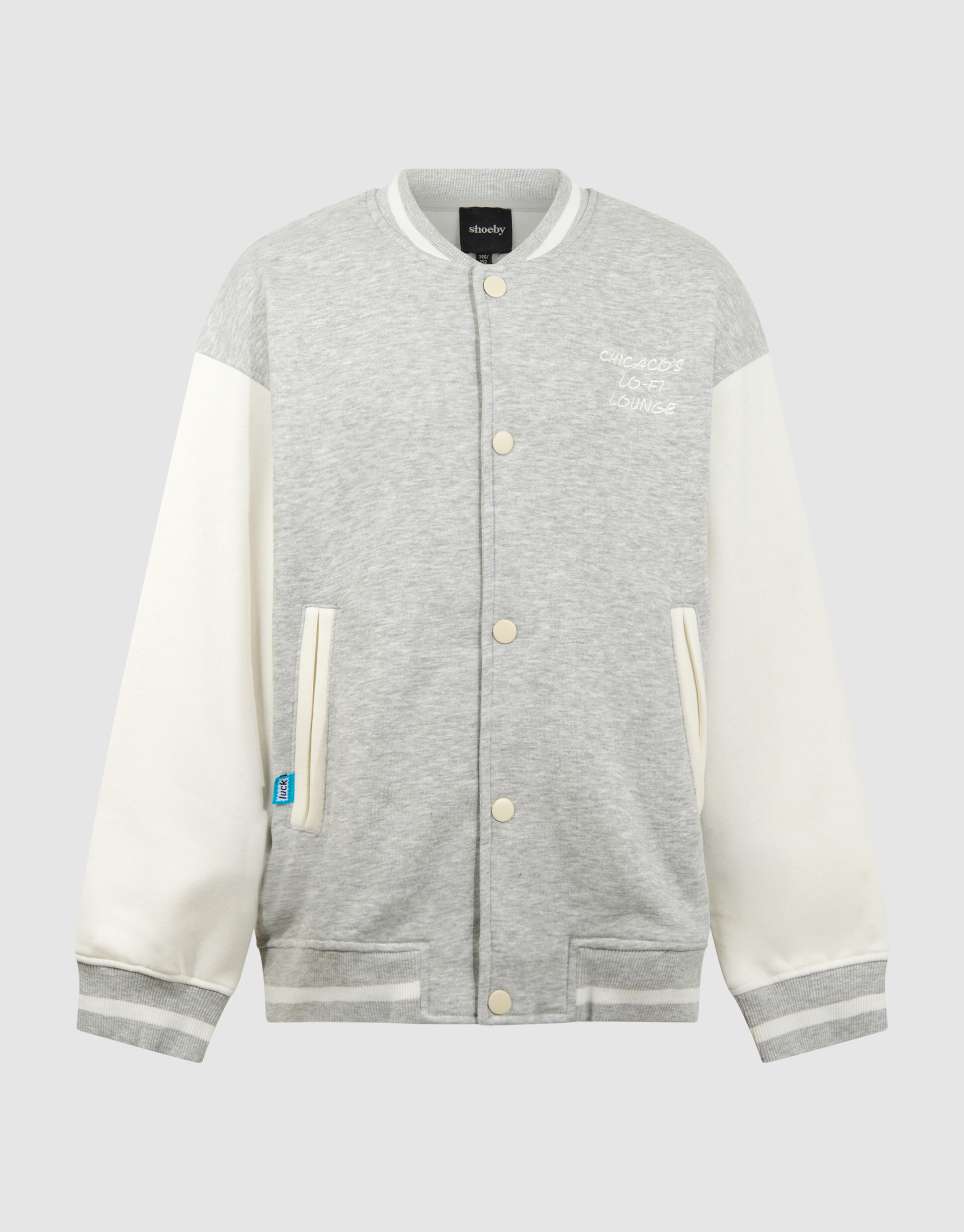 Varsity Bomber Sweatjacke Hellgrau SHOEBY BOYS