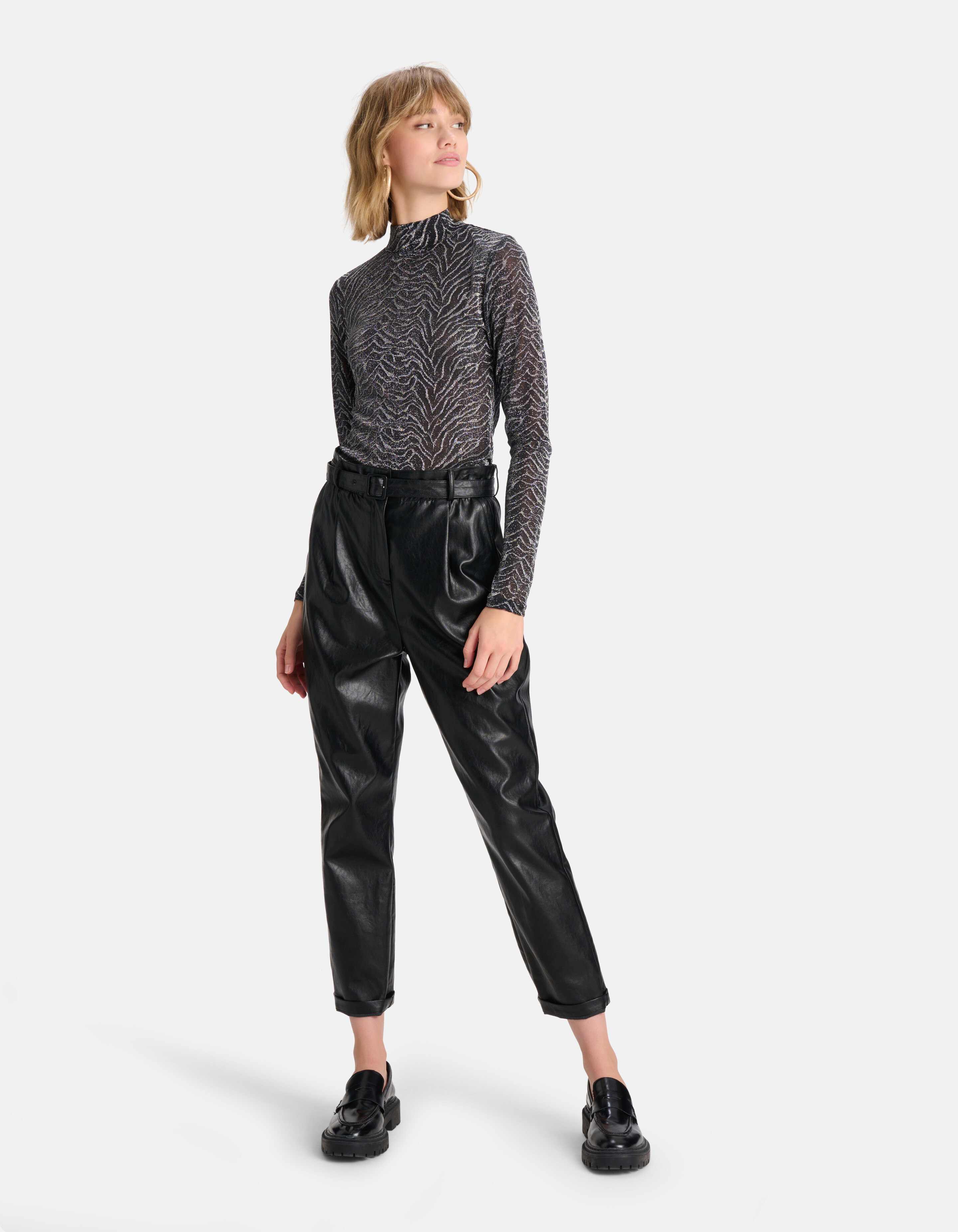 Glitzerndes Mesh-Top Silber SHOEBY WOMEN